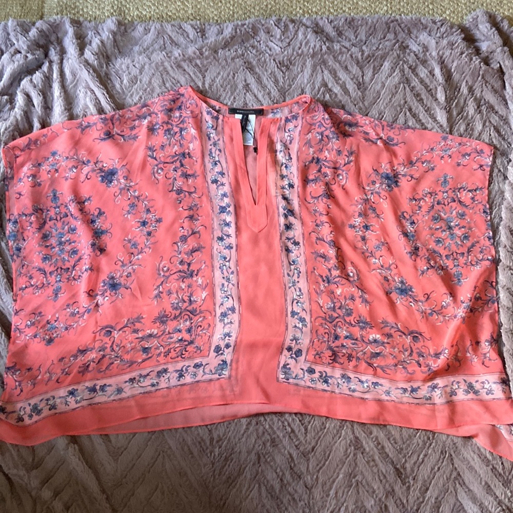 BCBG sheer poncho style top.